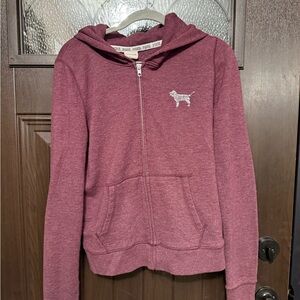 Vintage 2013 Victorias Secret Pink Sequin Maroon full zip no flaws